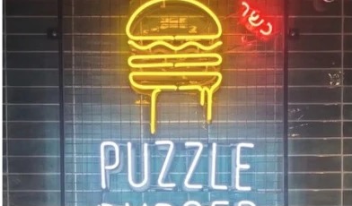 שלט ניאון PUZZLE BURGER | LIGRAF